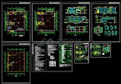 一套完整的多功能食堂建筑CAD设计竣工图